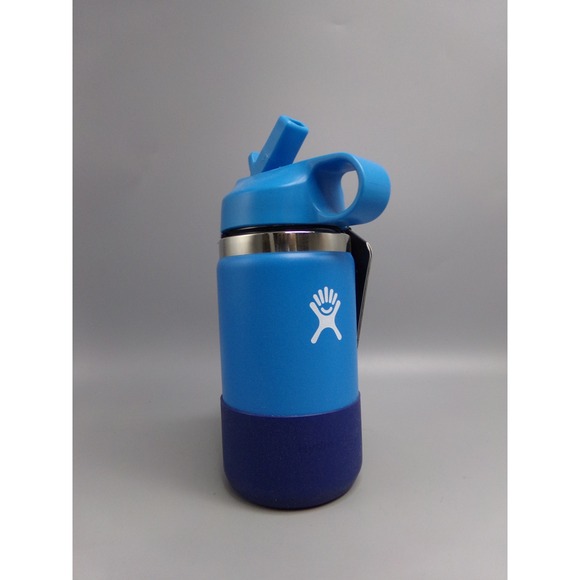 Hydro Flask Kids Water Bottle 12 oz Blue Insulated Straw Lid - Picture 2 of 3